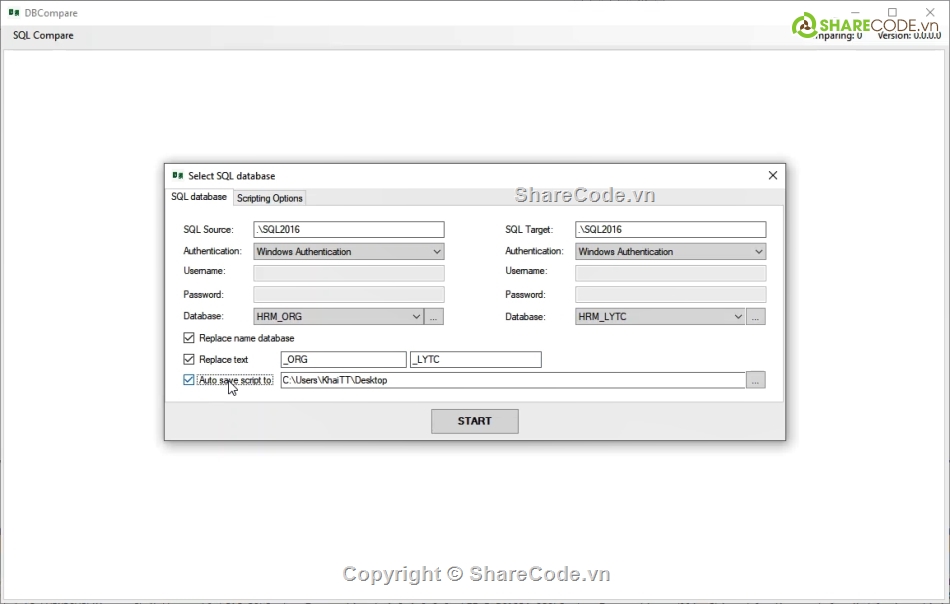 source code c#,sql server,database,Compare,DBCompare